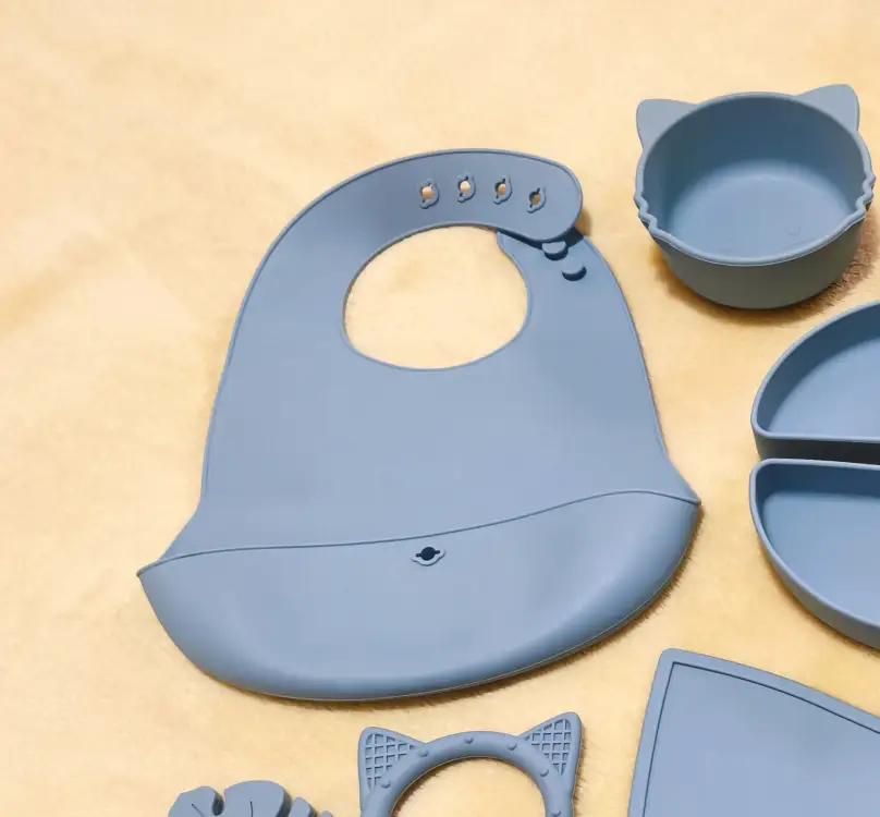 Силиконовый набор посуды + грызунки и прищепка