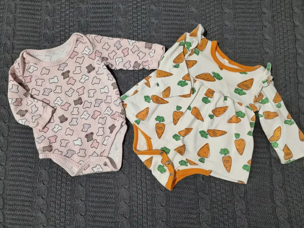 Боди, шапочка,косынка для девочки 0-6 мес.