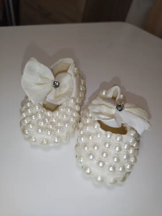 Пинетки жемчужные. Размер 0-3 месяца (10см)