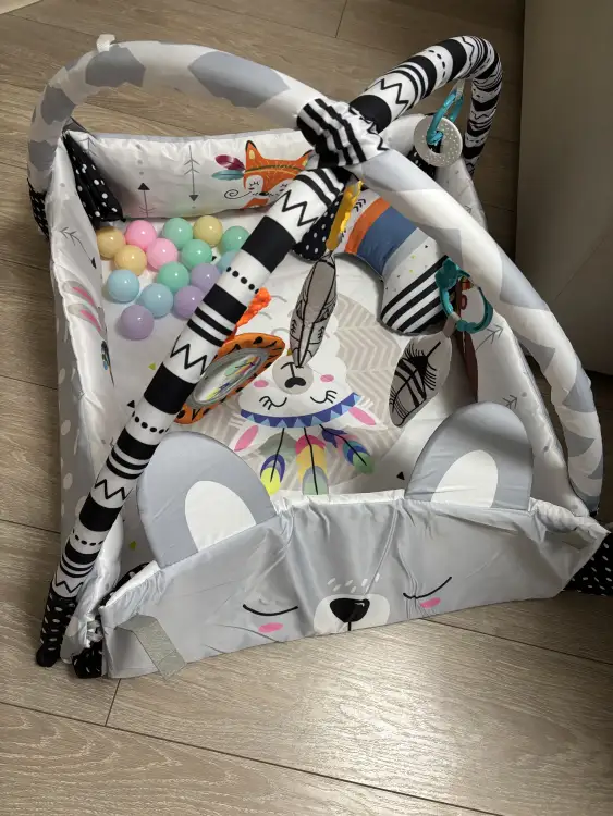 Детский игровой коврик-манеж 2в1