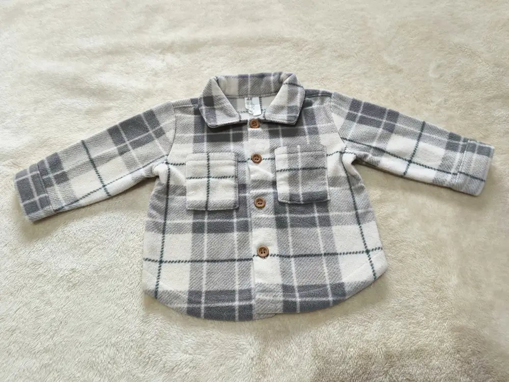 Утеплённая рубашка H&M 68-74см