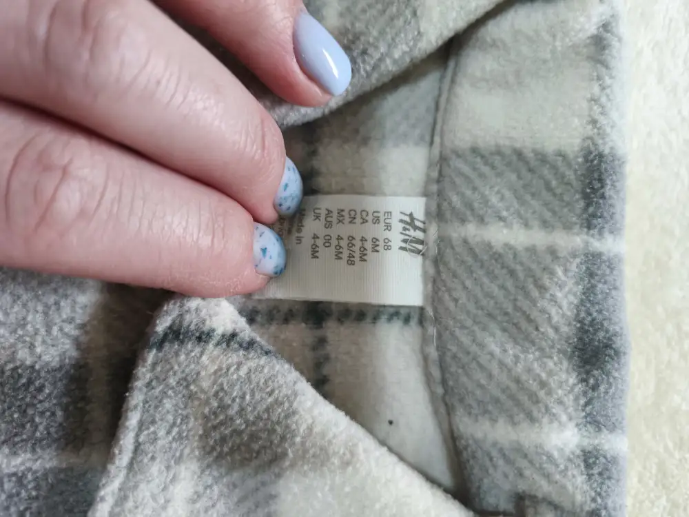 Утеплённая рубашка H&M 68-74см