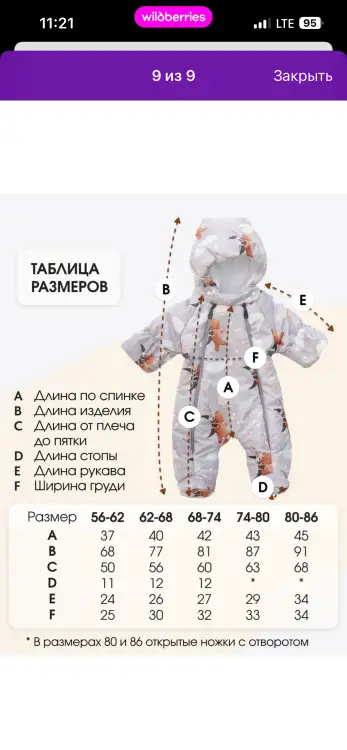 Комбинезон демисезонный 68-74 размер