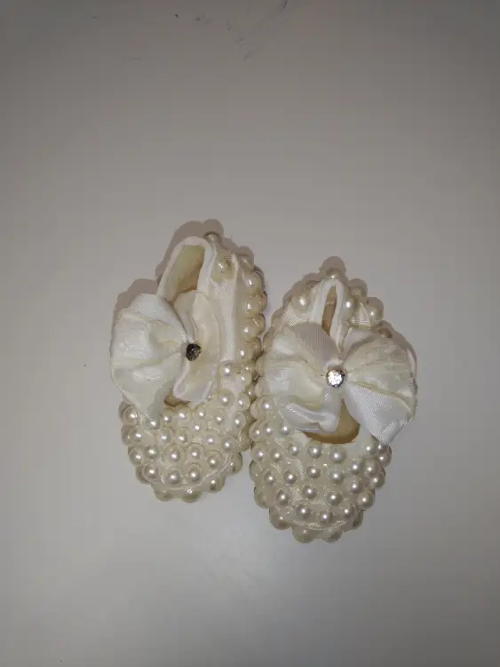 Пинетки жемчужные. Размер 0-3 месяца (10см)