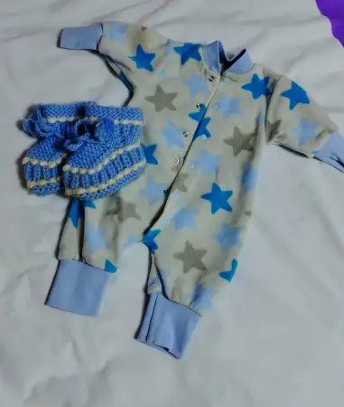 Тёплый комбинезон, слип +пинетки