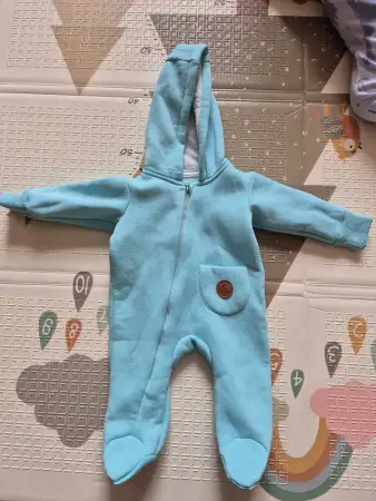 Комбинезон из футера с начесом и шапочка