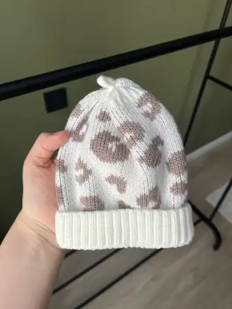 Вязаный комплект (комбинезон+шапочка) 62-68