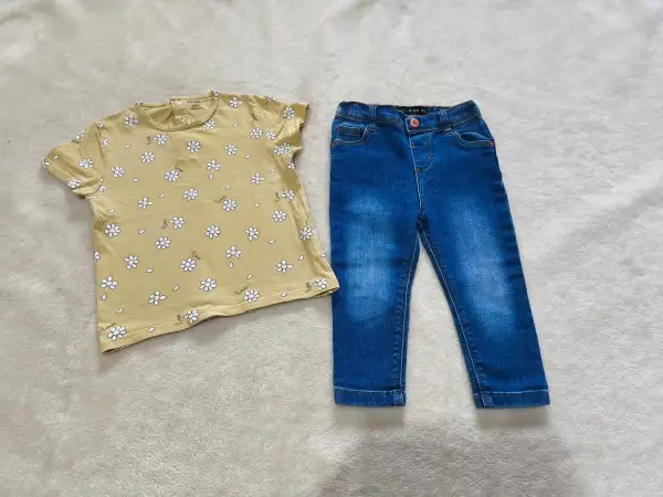 Джинсы с футболкой 86см