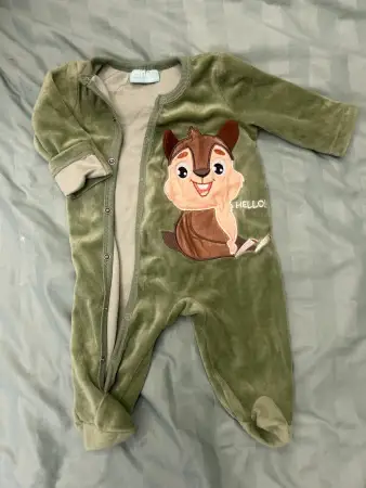 Велюровый комбинезон 1-3 мес (56-62 см)