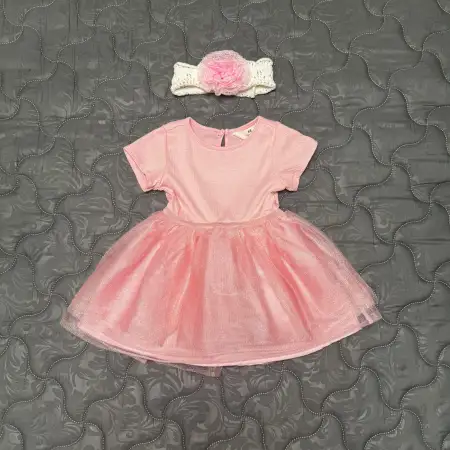 Нарядное платье с повязкой для девочки 1,5-2 лет