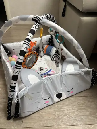 Детский игровой коврик-манеж 2в1